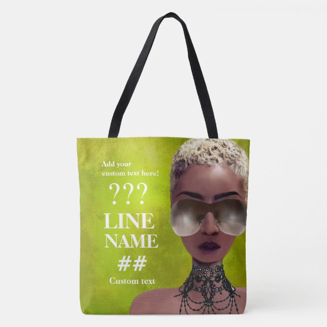 Custom Green Sorority Black Art Tote Bag (Front)