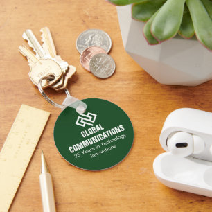 Custom Green Technology Business Marketing Key Ring
