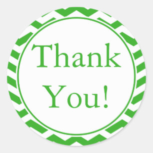 Custom Green Thank You Sticker and Favour Label