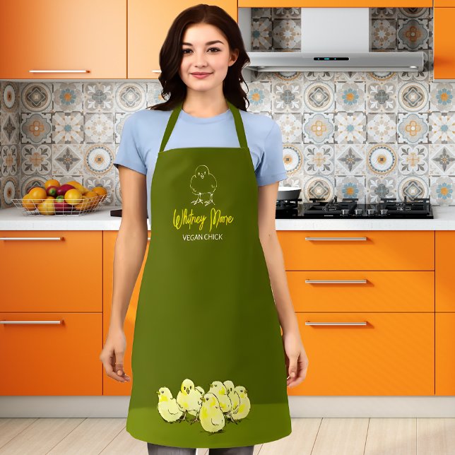 Custom Green Vegan Chick Apron (Creator Uploaded)