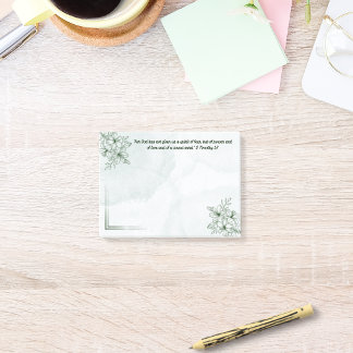 Custom Green Vintage Botanical Bible Verse Post-it Notes