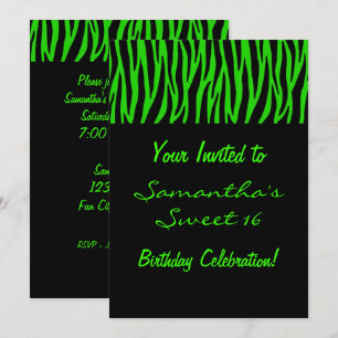 Custom Green Zebra Invitation
