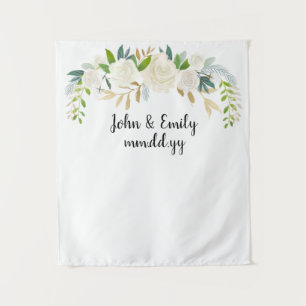 Custom Greenery Wedding Reception Photo Booth Prop Tapestry
