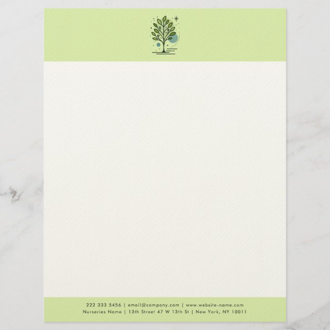 Custom Greenleaf Nursery Branding  Letterhead (Front)