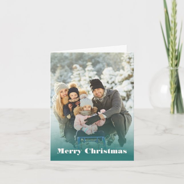 Custom Greeting Folded Photo Holiday Card (Front)