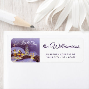 Custom Greeting Text English Cottage Snow Scene