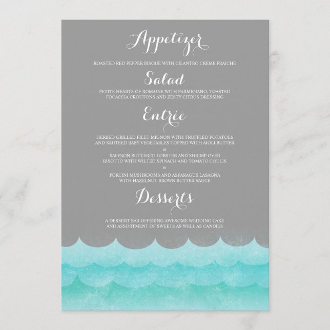 Custom Grey At Sea Nautical Menu (Front)