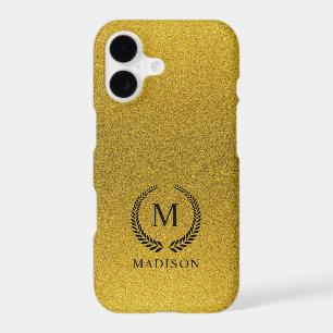 Custom Grey Black and Gold Glitter Marble Pattern