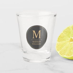 Custom Grey Black and Gold Glitter Marble Pattern  Shot Glass