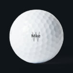 Custom Grey & Black Monogram Golf Balls<br><div class="desc">Custom Name and Last Initial Monogram Golf Ball.  Grey & Black.</div>