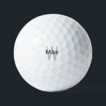 Custom Grey & Black Monogram Golf Balls<br><div class="desc">Custom Name and Last Initial Monogram Golf Ball.  Grey & Black.</div>