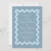 Custom Grey Blue Billowing Border Wedding