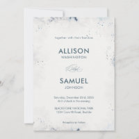 Custom Grey Blue Ink Splatter Wedding
