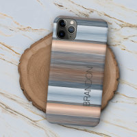 Custom Grey Blue Taupe Brown Watercolor Stripe Art