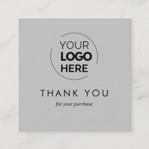 Custom Grey Business Logo QR Code Thank You Discount Card