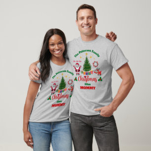 Custom Grey Family Christmas Santa Claus Unisex T-Shirt