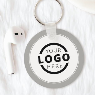 Custom Grey Promotional Business Logo Branded Key Ring