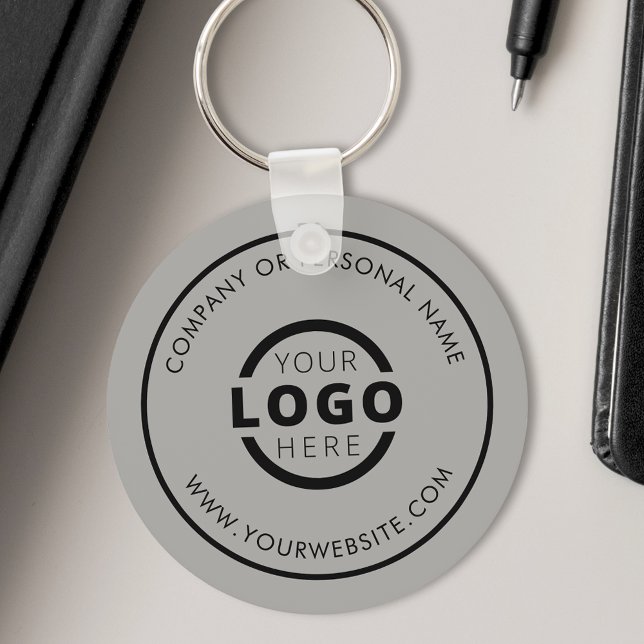 Custom Grey Promotional Business Logo Branded Key Ring (Creator Uploaded)