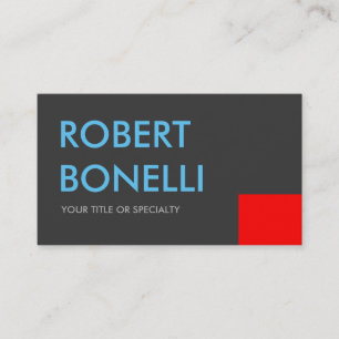 Custom Grey Red Blue Trendy Standard Business Card