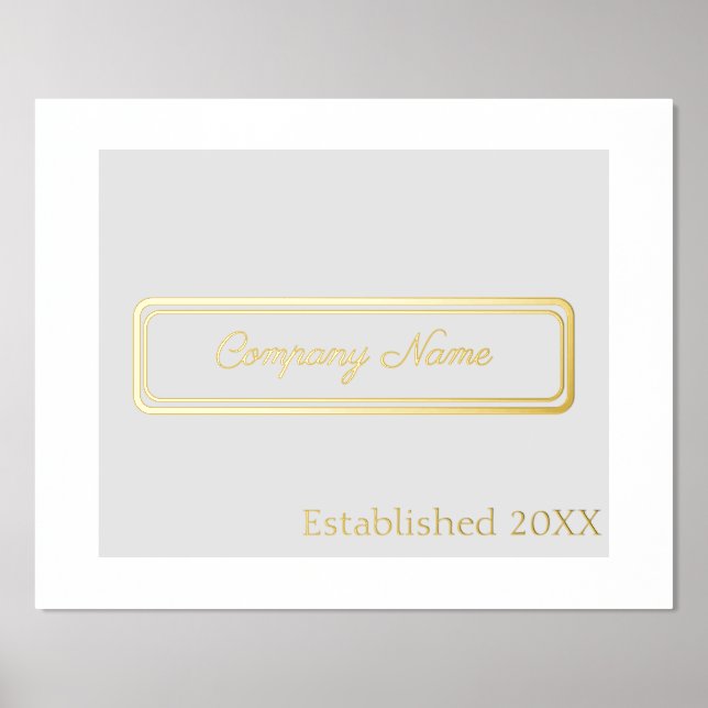 Custom, grey/silver with gold lettering office foil prints (Front)