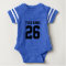Custom grey sports football jersey baby bodysuits