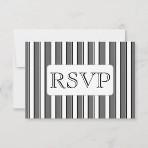 Custom Grey Stripe RSVP Cards