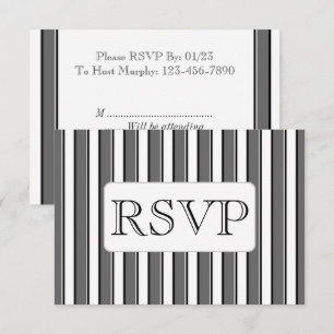 Custom Grey Stripe RSVP Cards