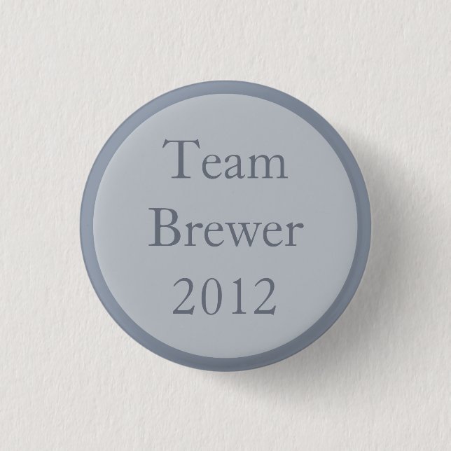 Custom Grey Wedding Party Team Pinback Buttons (Front)