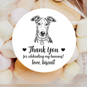 Custom Greyhound Dog Wedding Favour Stickers