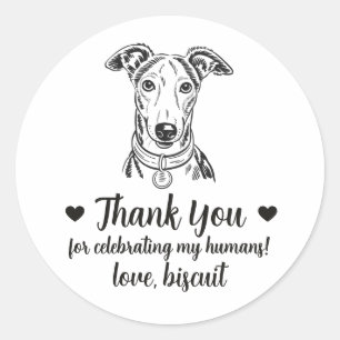 Custom Greyhound Dog Wedding Favour Stickers