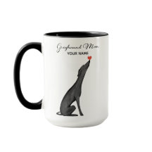 Custom Greyhound Mum Mug, Personalised, coffee mug