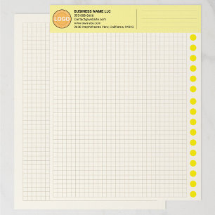 Custom Grid Graph Paper Sheets with Company Logo Letterhead