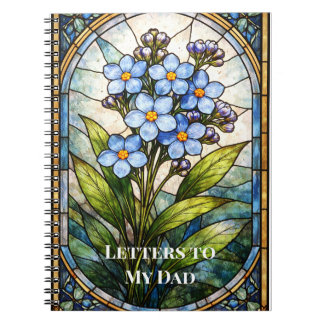 Custom Grief Journal Forget Me Not Stained Glass
