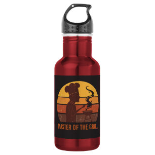 Custom Grill Master Dad Retro Sunset Personalised 532 Ml Water Bottle