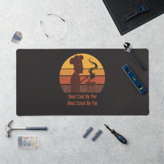 Custom Grill Master Dad Retro Sunset Personalised  Desk Mat