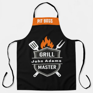 Custom Grill Master Monogram Apron -Chef Name Gift
