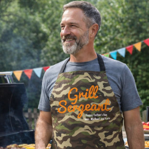 Custom Grill Sergeant Camo Apron