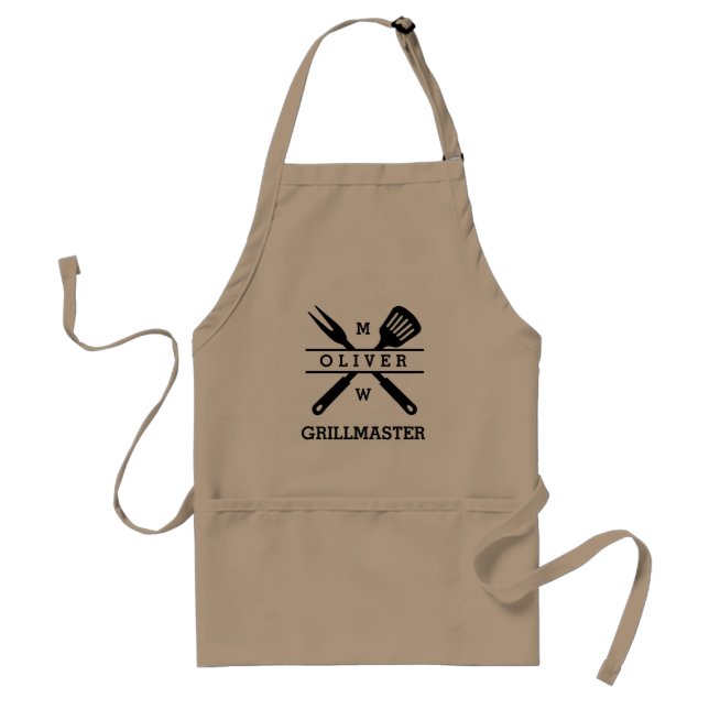 Custom Grillmaster with name elegant and modern Standard Apron (Front)