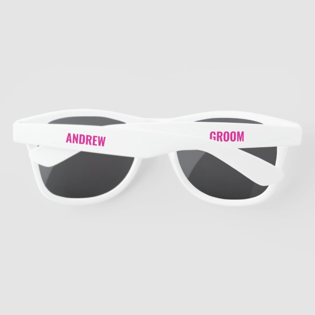 Custom Groom Bride Wedding Favours Bachelor Party Sunglasses (Back)