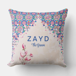 Custom Groom Pillow with Colorful Mosaic Arch