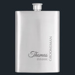 Custom Groomsman Best Man Wedding Monogram Hip Flask<br><div class="desc">A stainless steel personalised wedding flask perfect for groomsman gifts,  best man wedding gifts,  Bachelor Party gifts and decor. Customise the tumbler to your name and title and create a unique wedding party gift.</div>