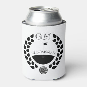 Custom Groomsman Monogram Name Can Cooler