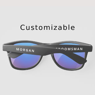 Custom Groomsman Name Wedding Party Sunglasses