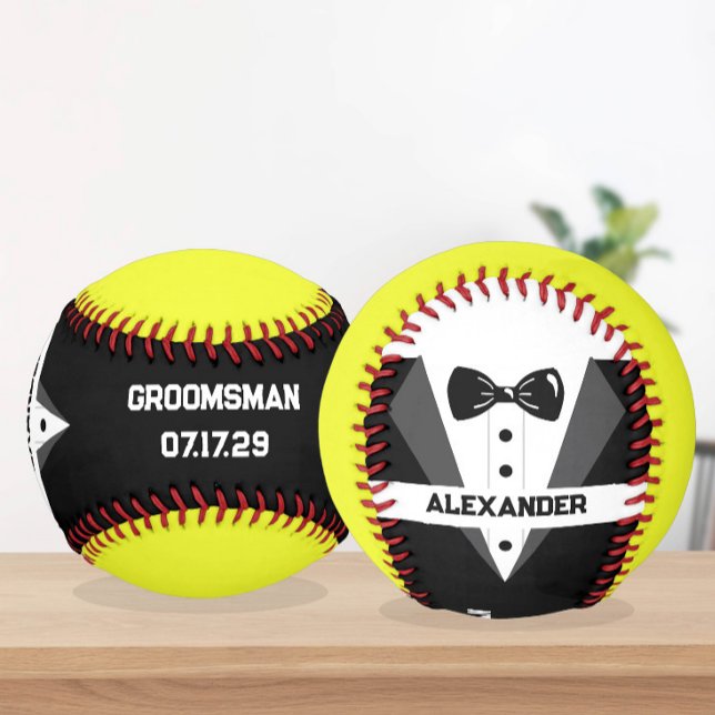 Custom Groomsman Softball – Personalised Text (Creator Uploaded)