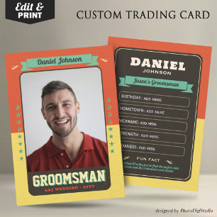 Custom Groomsman Trading Card, Fun Best Man Calling Card