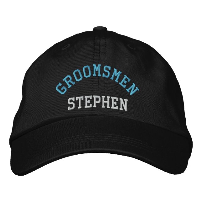 Custom groomsmen bachelor blue baseball cap (Front)