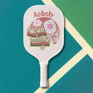 Custom Groovy Retro Mum Pickleball Paddle