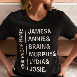 Custom Group Name List Personalised Family Friend Tri-Blend Shirt