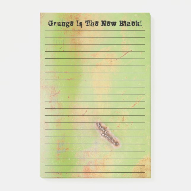 Custom Grunge Welded Metal Green Rusty Patina Post-it Notes (Front)