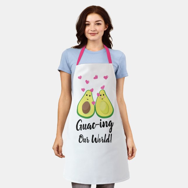 Custom Guac-ing Our World: Romantic Avocado Guac  Apron (Worn)